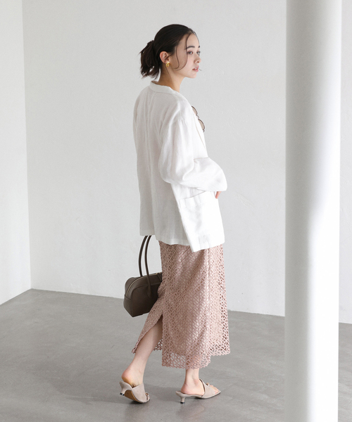 La TOTALITE（ラトータリテ）の「【洗える】ラティスレーススカート（スカート・レディース・バーガンディー/ネイビー・40/38/36）」の13枚目の写真