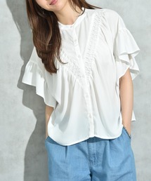 INTERPLANET | V切替タックデシンブラウス(シャツ/ブラウス)