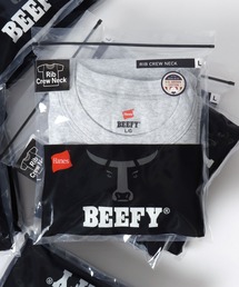Hanes/へインズ BEEFY/ビーフィー 無地 リブ クルーネック 半袖Tシャツ/1P パックT/レディース メンズ