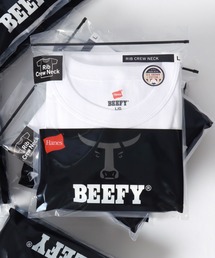 Hanes/へインズ BEEFY/ビーフィー 無地 リブ クルーネック 半袖Tシャツ/1P パックT/レディース メンズ