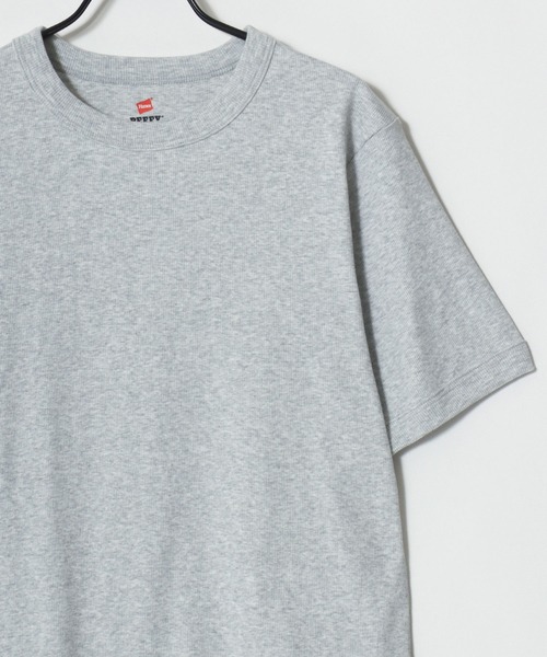 HANES(ヘインズ)の「Hanes/へインズ BEEFY/ビーフィー 無地 リブ クルーネック 半袖Tシャツ/1P パックT/レディース メンズ(Tシャツ/カットソー・メンズ・ネイビー/ホワイト/グレー/ブラック・S/M/XL/L)」の7枚目の写真