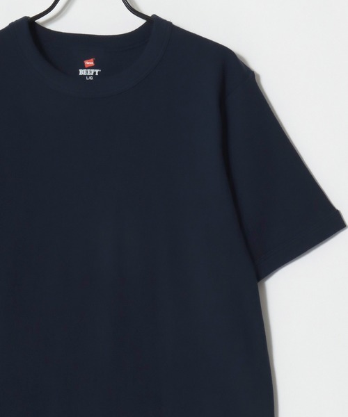 HANES(ヘインズ)の「Hanes/へインズ BEEFY/ビーフィー 無地 リブ クルーネック 半袖Tシャツ/1P パックT/レディース メンズ(Tシャツ/カットソー・メンズ・ネイビー/ホワイト/グレー/ブラック・S/M/XL/L)」の8枚目の写真