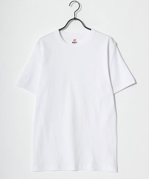 HANES(ヘインズ)の「Hanes/へインズ BEEFY/ビーフィー 無地 リブ クルーネック 半袖Tシャツ/1P パックT/レディース メンズ(Tシャツ/カットソー・メンズ・ネイビー/ホワイト/グレー/ブラック・S/M/XL/L)」の9枚目の写真