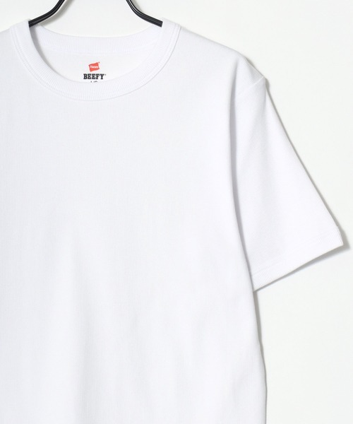 HANES(ヘインズ)の「Hanes/へインズ BEEFY/ビーフィー 無地 リブ クルーネック 半袖Tシャツ/1P パックT/レディース メンズ(Tシャツ/カットソー・メンズ・ネイビー/ホワイト/グレー/ブラック・S/M/XL/L)」の5枚目の写真