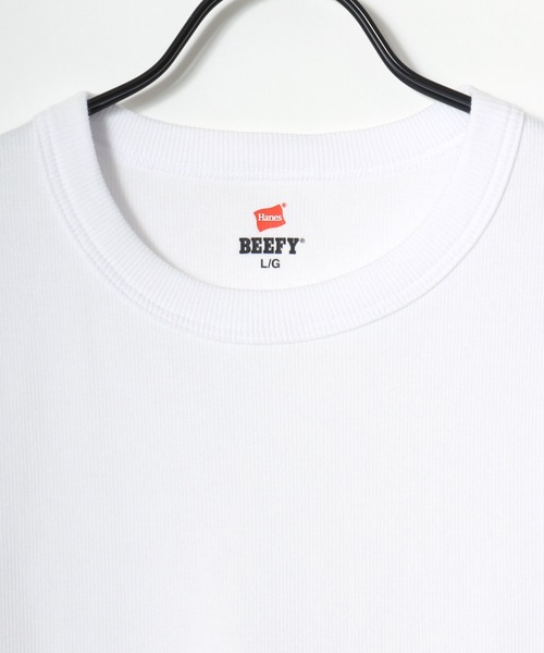 HANES(ヘインズ)の「Hanes/へインズ BEEFY/ビーフィー 無地 リブ クルーネック 半袖Tシャツ/1P パックT/レディース メンズ(Tシャツ/カットソー・メンズ・ネイビー/ホワイト/グレー/ブラック・S/M/XL/L)」の14枚目の写真