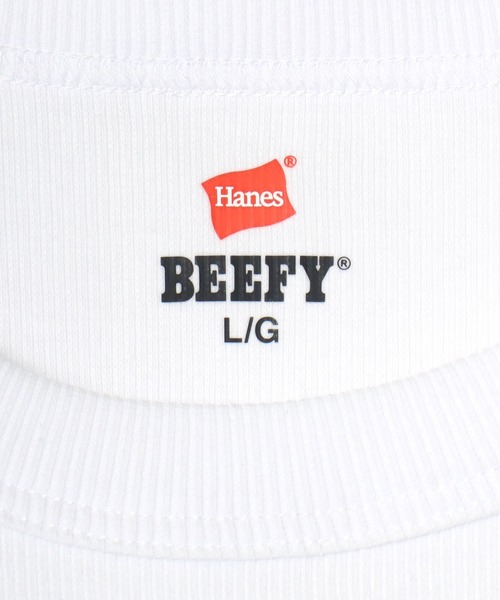 HANES(ヘインズ)の「Hanes/へインズ BEEFY/ビーフィー 無地 リブ クルーネック 半袖Tシャツ/1P パックT/レディース メンズ(Tシャツ/カットソー・メンズ・ネイビー/ホワイト/グレー/ブラック・S/M/XL/L)」の15枚目の写真