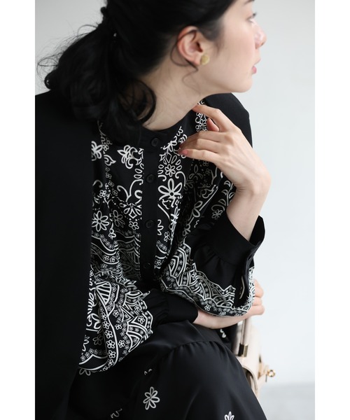 cawaii(カワイイ)の「(黒)装飾柄ティアードミディアムワンピース(紐リボン付き)(ワンピース・レディース・ブラック・FREE)」の20枚目の写真
