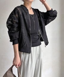 DouDou（ドゥドゥ）の「【WEB限定】チュールレースブルゾン（その他アウター）」