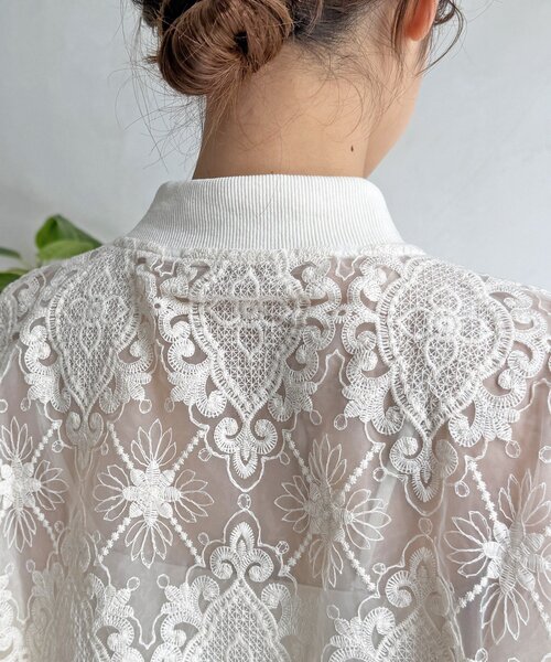 DouDou（ドゥドゥ）の「【WEB限定】チュールレースブルゾン（その他アウター・レディース・ブラック/アイボリー・FREE）」の16枚目の写真