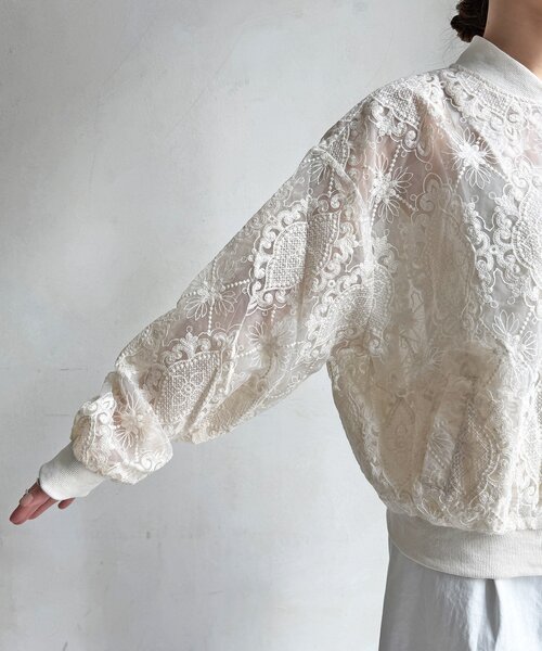 DouDou（ドゥドゥ）の「【WEB限定】チュールレースブルゾン（その他アウター・レディース・ブラック/アイボリー・FREE）」の17枚目の写真