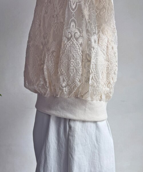 DouDou（ドゥドゥ）の「【WEB限定】チュールレースブルゾン（その他アウター・レディース・ブラック/アイボリー・FREE）」の19枚目の写真