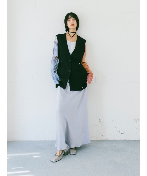 sahara（サハラ）の「Waist Draw String Vest/ウエストドローストリングベスト（ベスト・レディース・グレー/ブラック・FREE）」の3枚目の写真