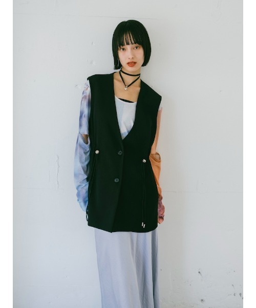 sahara（サハラ）の「Waist Draw String Vest/ウエストドローストリングベスト（ベスト・レディース・グレー/ブラック・FREE）」の5枚目の写真