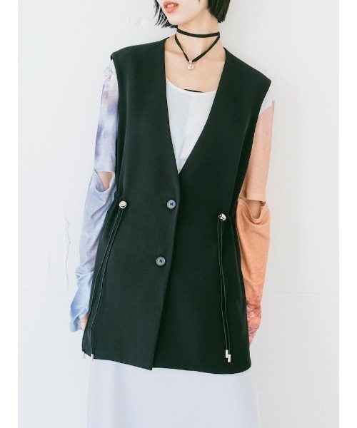 sahara（サハラ）の「Waist Draw String Vest/ウエストドローストリングベスト（ベスト・レディース・グレー/ブラック・FREE）」の6枚目の写真