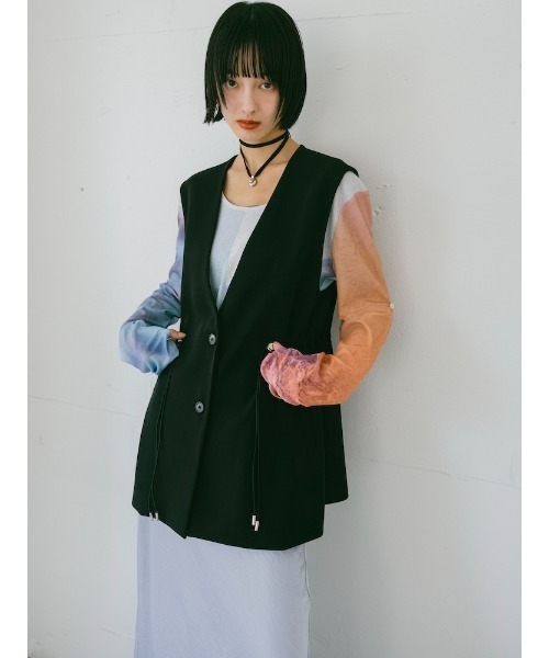 sahara（サハラ）の「Waist Draw String Vest/ウエストドローストリングベスト（ベスト・レディース・グレー/ブラック・FREE）」の7枚目の写真
