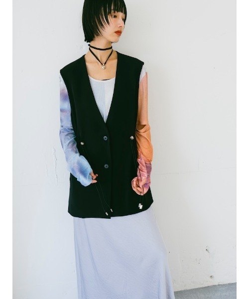 sahara（サハラ）の「Waist Draw String Vest/ウエストドローストリングベスト（ベスト・レディース・グレー/ブラック・FREE）」の8枚目の写真