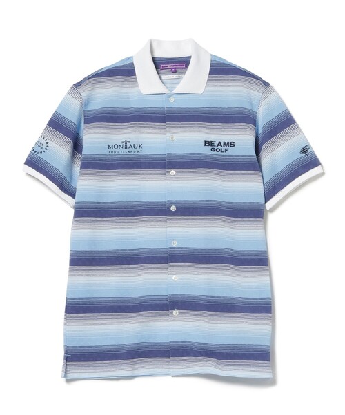BEAMS GOLF(ビームスゴルフ)の「PURPLE LABEL / MONTAUK ボーダー シャツ(ポロシャツ・メンズ・ブルー/ピンク・SMALL/X-LARGE/LARGE/MEDIUM)」の11枚目の写真