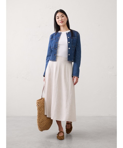 BANANA REPUBLIC FACTORY STORE(バナナリパブリック ファクトリーストア)の「BANANA REPUBLIC FACTORY STORE リネンブレンド シームド ミディスカート(スカート・レディース・ベージュ/ブラウン・4/2/0/8/6)」の10枚目の写真