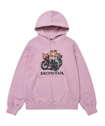 Pigment Racing Bear Hoodie Pink