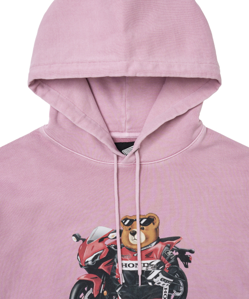 PHYPS MOTORCYCLE（フィップスモーターサイクル）の「Pigment Racing Bear Hoodie Pink（パーカー・レディース・その他・MEDIUM/LARGE/SMALL/X-LARGE）」の3枚目の写真