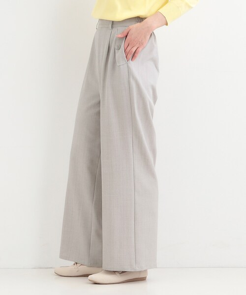 SHOO・LA・RUE（シューラルー）の「【洗濯機可/S-LL】フラップポケットがアクセント ヘリンボーンワイドパンツ（その他パンツ・レディース・ネイビー/グレー/ブラウン系・04/03/02/01）」の10枚目の写真