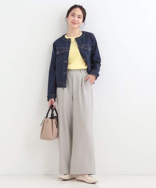 SHOO・LA・RUE（シューラルー）の「【洗濯機可/S-LL】フラップポケットがアクセント ヘリンボーンワイドパンツ（その他パンツ・レディース・ネイビー/グレー/ブラウン系・04/03/02/01）」の11枚目の写真