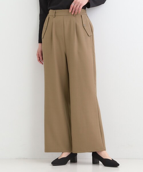 SHOO・LA・RUE（シューラルー）の「【洗濯機可/S-LL】フラップポケットがアクセント ヘリンボーンワイドパンツ（その他パンツ・レディース・ネイビー/グレー/ブラウン系・04/03/02/01）」の14枚目の写真