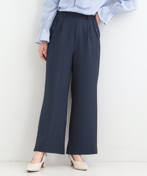 SHOO・LA・RUE（シューラルー）の「【洗濯機可/S-LL】フラップポケットがアクセント ヘリンボーンワイドパンツ（その他パンツ・レディース・ネイビー/グレー/ブラウン系・04/03/02/01）」の17枚目の写真