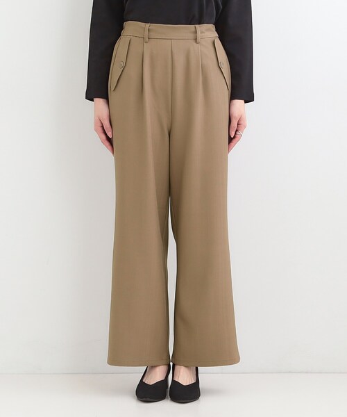 SHOO・LA・RUE（シューラルー）の「【洗濯機可/S-LL】フラップポケットがアクセント ヘリンボーンワイドパンツ（その他パンツ・レディース・ネイビー/グレー/ブラウン系・04/03/02/01）」の21枚目の写真