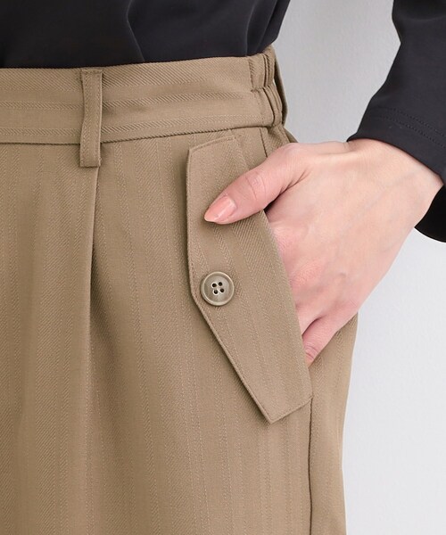 SHOO・LA・RUE（シューラルー）の「【洗濯機可/S-LL】フラップポケットがアクセント ヘリンボーンワイドパンツ（その他パンツ・レディース・ネイビー/グレー/ブラウン系・04/03/02/01）」の7枚目の写真