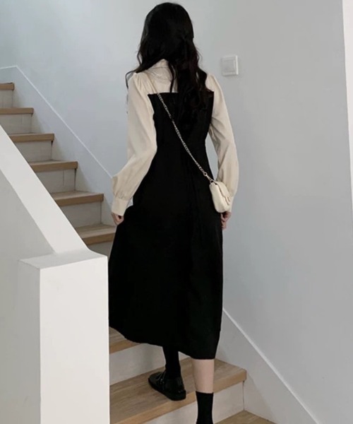 SallyLunn(サリーラン)の「レイヤード風フレアジャンパースカートワンピース(ワンピース・レディース・ブラック・X-LARGE/MEDIUM/LARGE)」の13枚目の写真