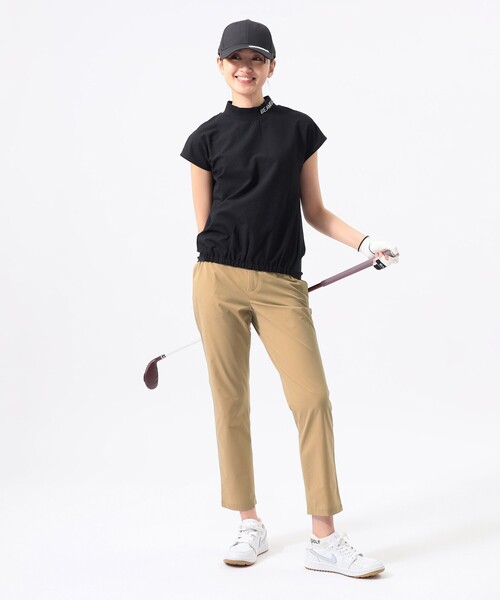 BEAMS GOLF(ビームスゴルフ)の「ORANGE LABEL / バックブラウス コンビ モックネックシャツ(スウェット・レディース・ホワイト/ブラック・S/L/M)」の6枚目の写真