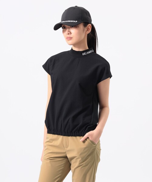 BEAMS GOLF(ビームスゴルフ)の「ORANGE LABEL / バックブラウス コンビ モックネックシャツ(スウェット・レディース・ホワイト/ブラック・S/L/M)」の8枚目の写真