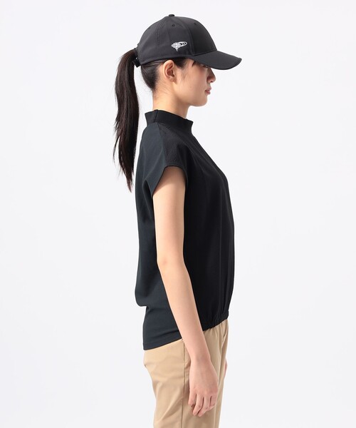 BEAMS GOLF(ビームスゴルフ)の「ORANGE LABEL / バックブラウス コンビ モックネックシャツ(スウェット・レディース・ホワイト/ブラック・S/L/M)」の10枚目の写真