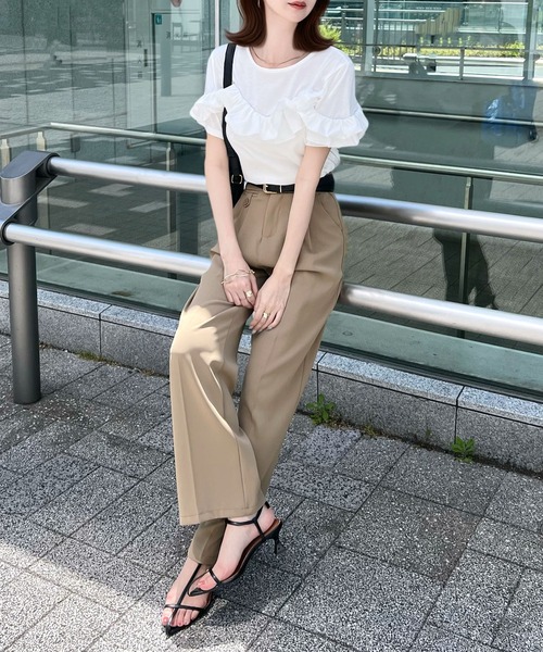 CHARME BY MICOLA(シャルムバイミコラ)の「ラッフルティアードフリルTシャツ(Tシャツ/カットソー・レディース・ホワイト・SMALL/MEDIUM/LARGE)」の2枚目の写真