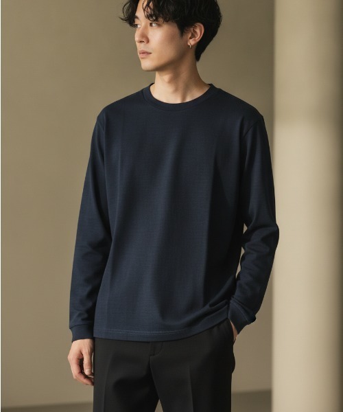 LIFEMAX(ライフマックス)の「【LIFEMAX/ライフマックス】スラブ長袖Tシャツ/ロンT 長袖 素材感 ヴィンテージテイスト シンプル デイリー(Tシャツ/カットソー・メンズ・オフホワイト/ブラック/ネイビー・XX-LARGE/X-LARGE/MEDIUM/LARGE/SMALL)」の3枚目の写真
