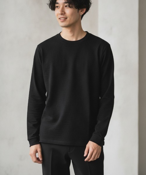 LIFEMAX(ライフマックス)の「【LIFEMAX/ライフマックス】スラブ長袖Tシャツ/ロンT 長袖 素材感 ヴィンテージテイスト シンプル デイリー(Tシャツ/カットソー・メンズ・オフホワイト/ブラック/ネイビー・XX-LARGE/X-LARGE/MEDIUM/LARGE/SMALL)」の1枚目の写真
