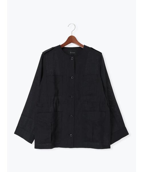 Te chichi(テチチ)の「ノーカラーサファリジャケット《2026 spring catalog item》(ノーカラージャケット・レディース・ベージュ/ネイビー/ブラウン・F)」の18枚目の写真