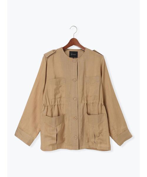 Te chichi(テチチ)の「ノーカラーサファリジャケット《2026 spring catalog item》(ノーカラージャケット・レディース・ベージュ/ネイビー/ブラウン・F)」の19枚目の写真