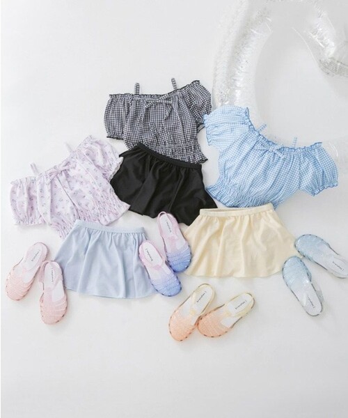 BRANSHES（ブランシェス）の「【水着 / SWIM】パフスリーブタンキニ（スイムグッズ・キッズ・ブルー/ブラック/ラベンダー・130/120/150/140/110/100/90）」の18枚目の写真