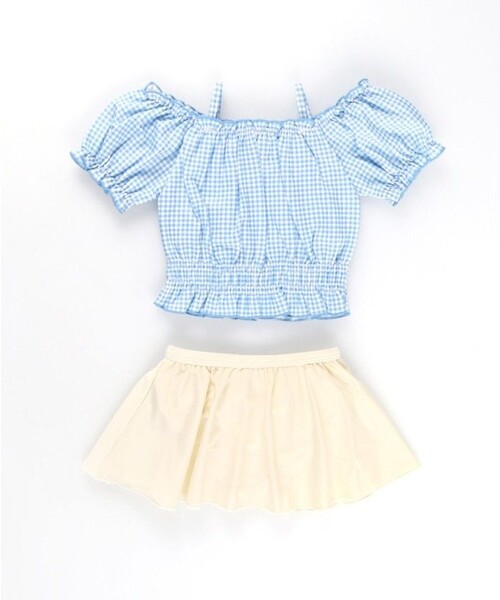 BRANSHES（ブランシェス）の「【水着 / SWIM】パフスリーブタンキニ（スイムグッズ・キッズ・ブルー/ブラック/ラベンダー・130/120/150/140/110/100/90）」の19枚目の写真