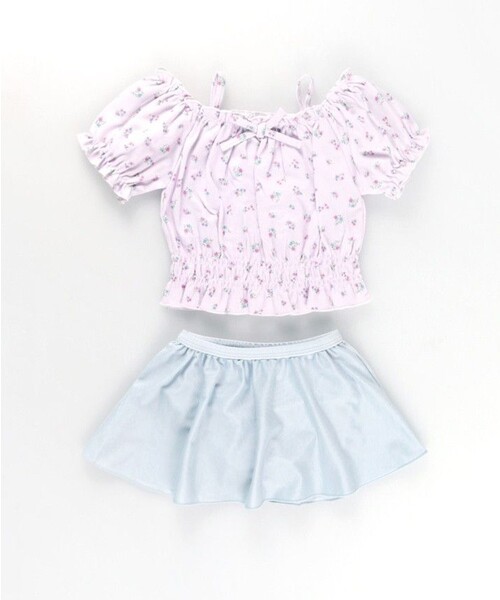 BRANSHES（ブランシェス）の「【水着 / SWIM】パフスリーブタンキニ（スイムグッズ・キッズ・ブルー/ブラック/ラベンダー・130/120/150/140/110/100/90）」の12枚目の写真