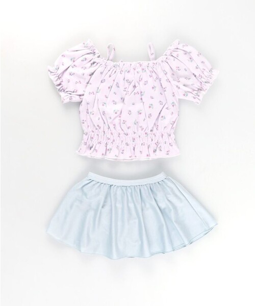 BRANSHES（ブランシェス）の「【水着 / SWIM】パフスリーブタンキニ（スイムグッズ・キッズ・ブルー/ブラック/ラベンダー・130/120/150/140/110/100/90）」の17枚目の写真