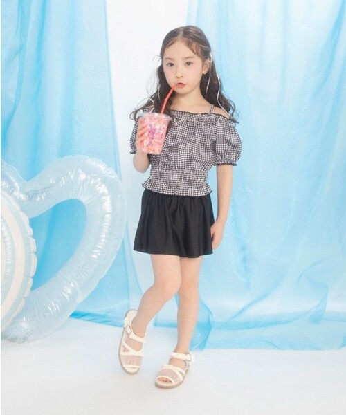 BRANSHES（ブランシェス）の「【水着 / SWIM】パフスリーブタンキニ（スイムグッズ・キッズ・ブルー/ブラック/ラベンダー・130/120/150/140/110/100/90）」の7枚目の写真