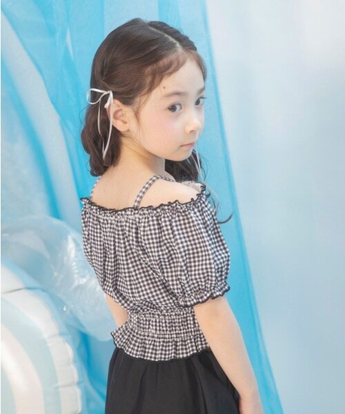 BRANSHES（ブランシェス）の「【水着 / SWIM】パフスリーブタンキニ（スイムグッズ・キッズ・ブルー/ブラック/ラベンダー・130/120/150/140/110/100/90）」の11枚目の写真