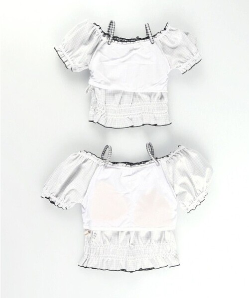 BRANSHES（ブランシェス）の「【水着 / SWIM】パフスリーブタンキニ（スイムグッズ・キッズ・ブルー/ブラック/ラベンダー・130/120/150/140/110/100/90）」の5枚目の写真