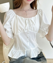 Ada.（エイダ）の「スクエアネック コルセット風 パフスリーブブラウス（シャツ/ブラウス）」