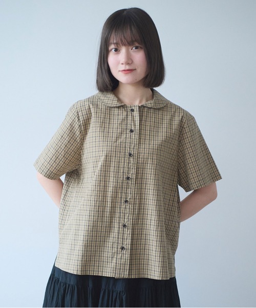 bulle de savon（ビュルデサボン）の「△超長綿70/1タイプライターブラウス（シャツ/ブラウス・レディース・ホワイト/ベージュ・FREE）」の2枚目の写真