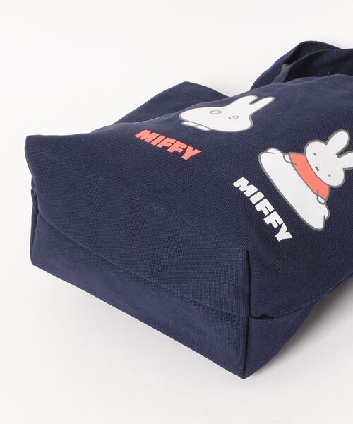 Miffy( ミッフィー)の「【 miffy 】 Dick Bruna カラーマチ付きバッグ 26S3(エコバッグ/サブバッグ・レディース・ライトブルーグレー/ネイビー・FREE)」の4枚目の写真