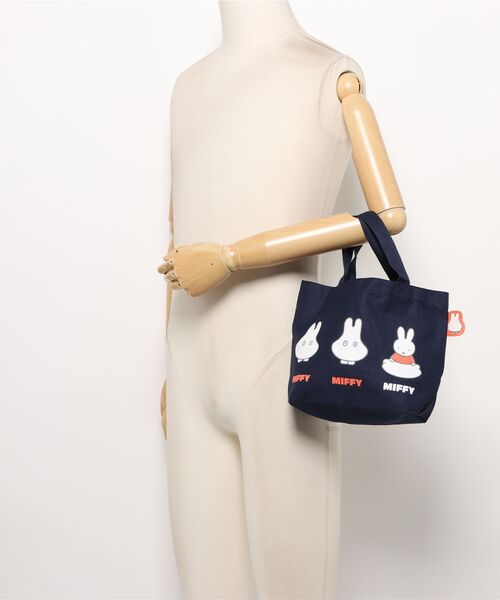 Miffy( ミッフィー)の「【 miffy 】 Dick Bruna カラーマチ付きバッグ 26S3(エコバッグ/サブバッグ・レディース・ライトブルーグレー/ネイビー・FREE)」の6枚目の写真